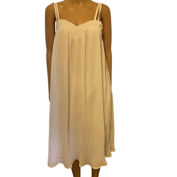 Y2K 2000s ASOS White PlissePleated Women6 Sweetheart Strap Sleeve Midi Anglecore - Picture 1 of 11